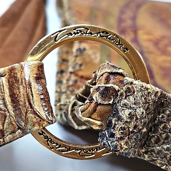 Zandra Rhodes Brown Faux Leather Handbag - Picture 11 of 11